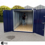 Box Contenitore Modulare Smontabile Bicolore 2x2m con Pavimento Rialzato