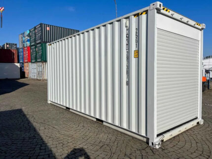 Contenitore Deposito 20 Piedi High Cube con Serranda Industriale Avvolgibile
